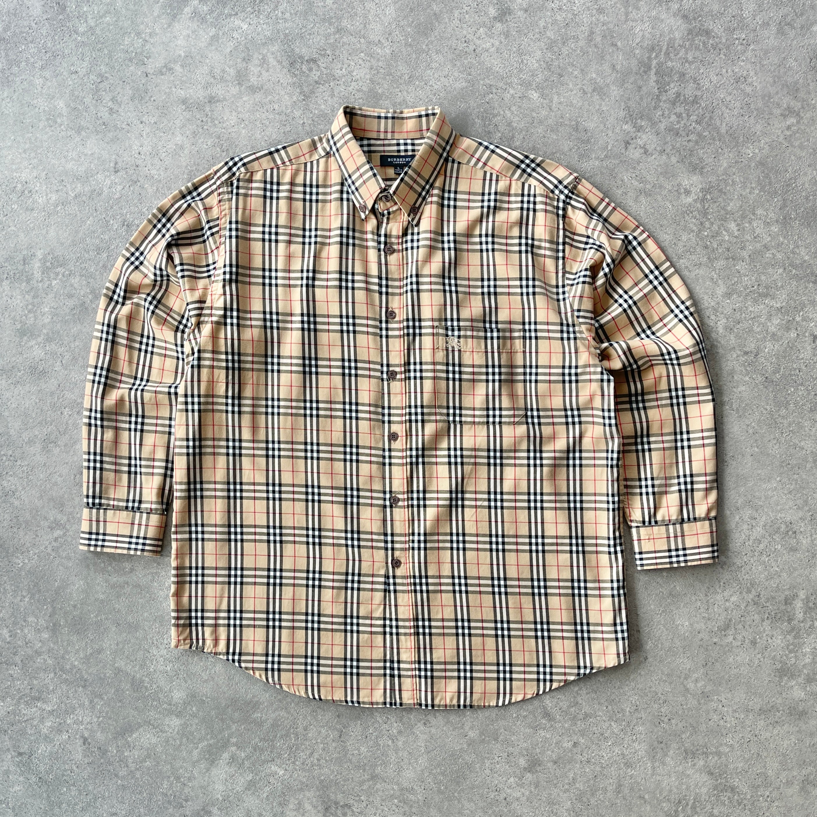 Burberry’s 1990s nova check button up shirt (L)