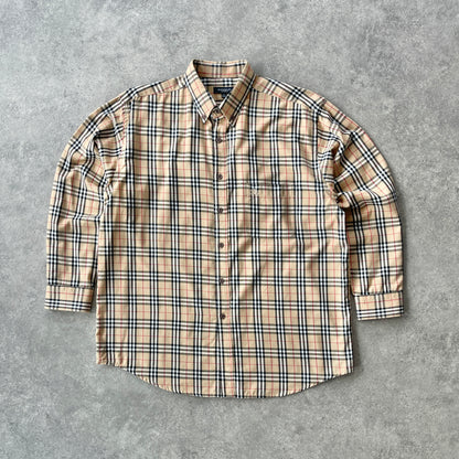 Burberry’s 1990s nova check button up shirt (L)