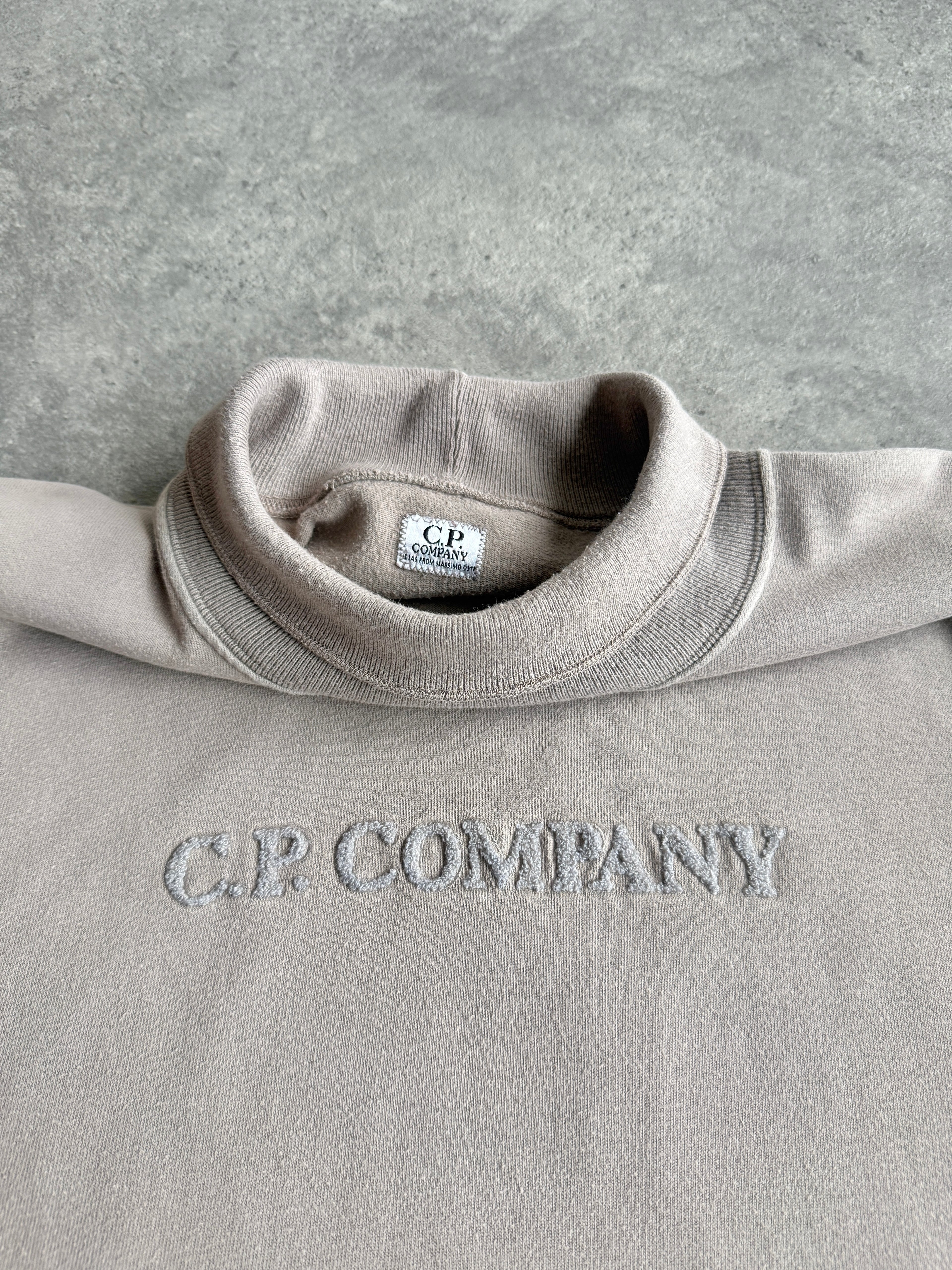 cp company 1990s roll neck spellout sweatshirt (m)