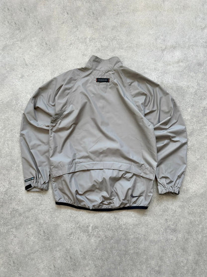 nike acg 1990s packable shell jacket in grey, back view