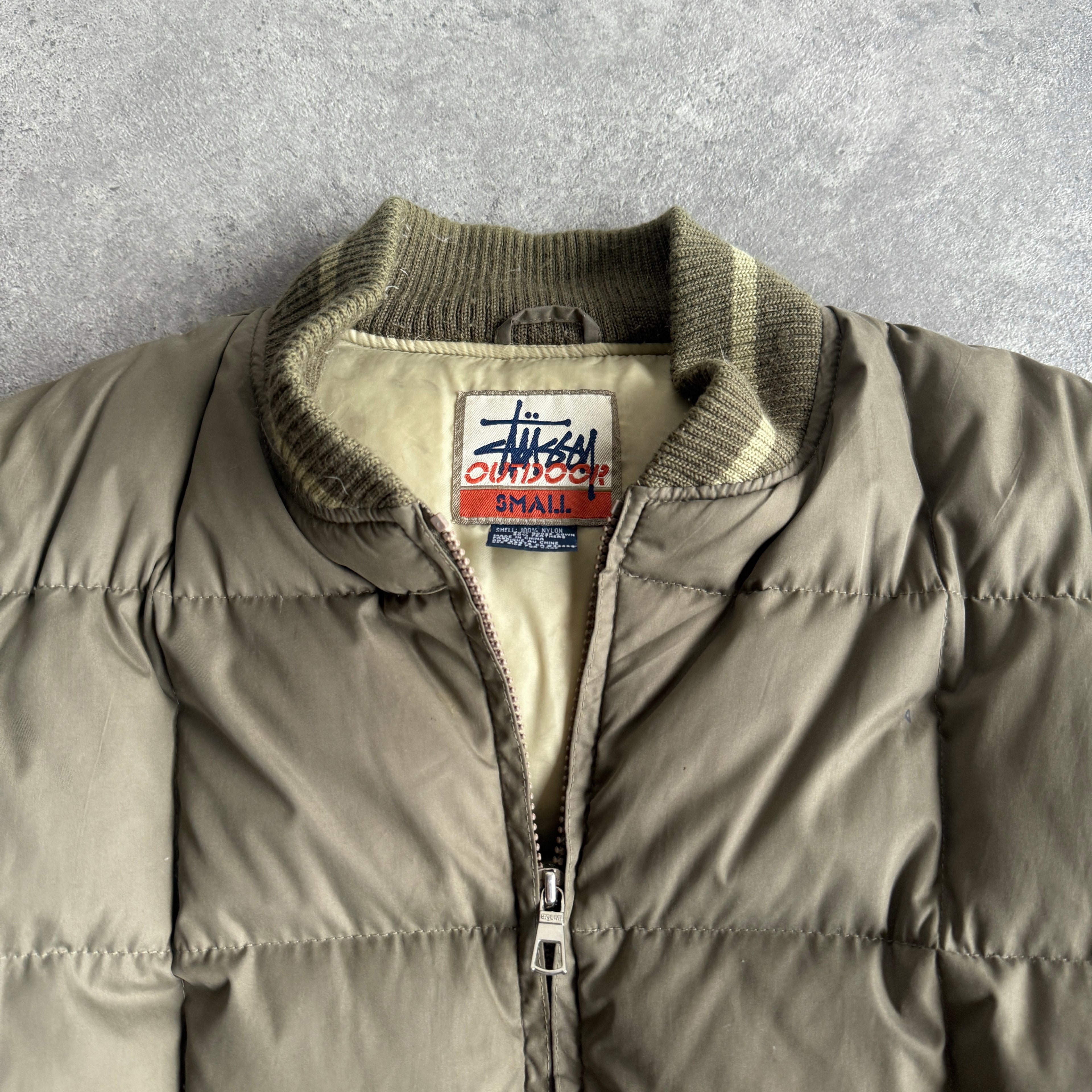 Stussy Outdoor RARE 1990s down fill puffer bomber jacket (M)