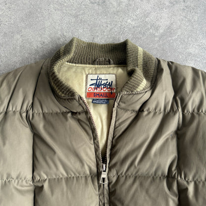 Stussy Outdoor RARE 1990s down fill puffer bomber jacket (M)