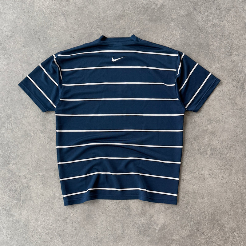 Nike RARE 1990s heavyweight striped technical  t-shirt (L)