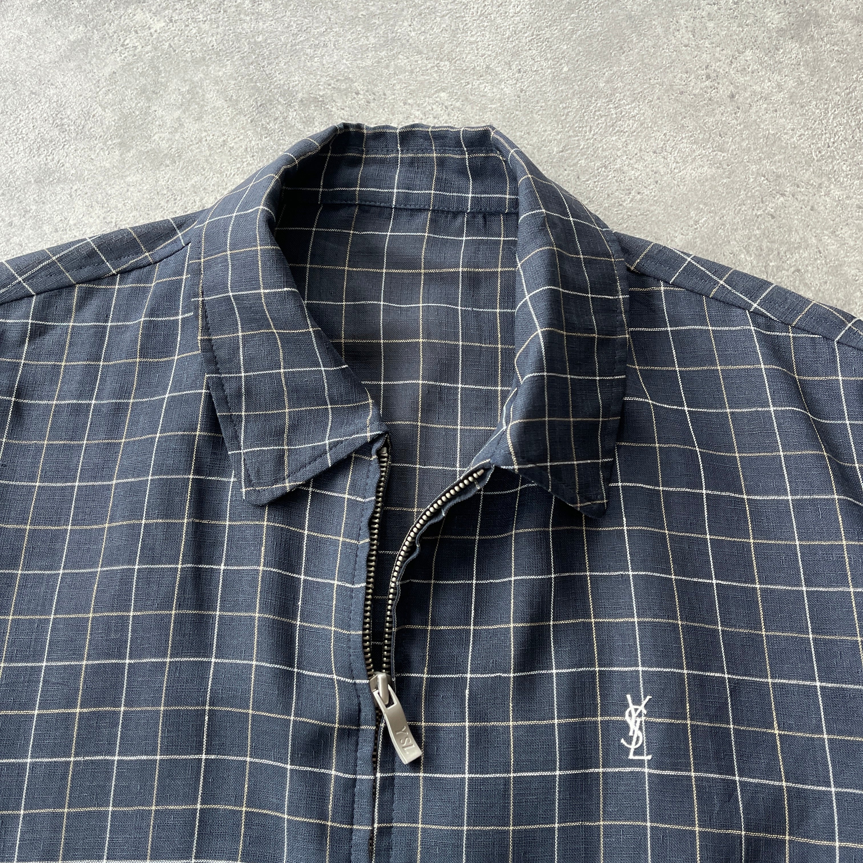 YSL 2000s lightweight check harrington jacket (M)