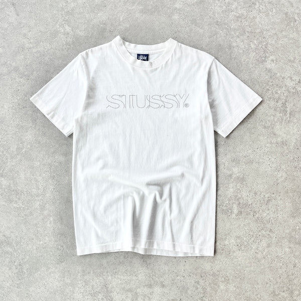 Stussy 1990s single stitch heavyweight spellout t-shirt (S)