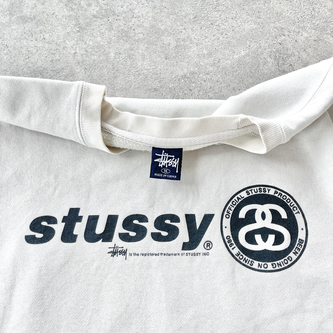 Stussy RARE 1990s heavyweight spellout sweatshirt (M)