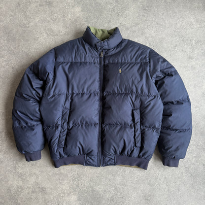Ralph Lauren 1990s reversible down fill heavyweight puffer jacket (M)