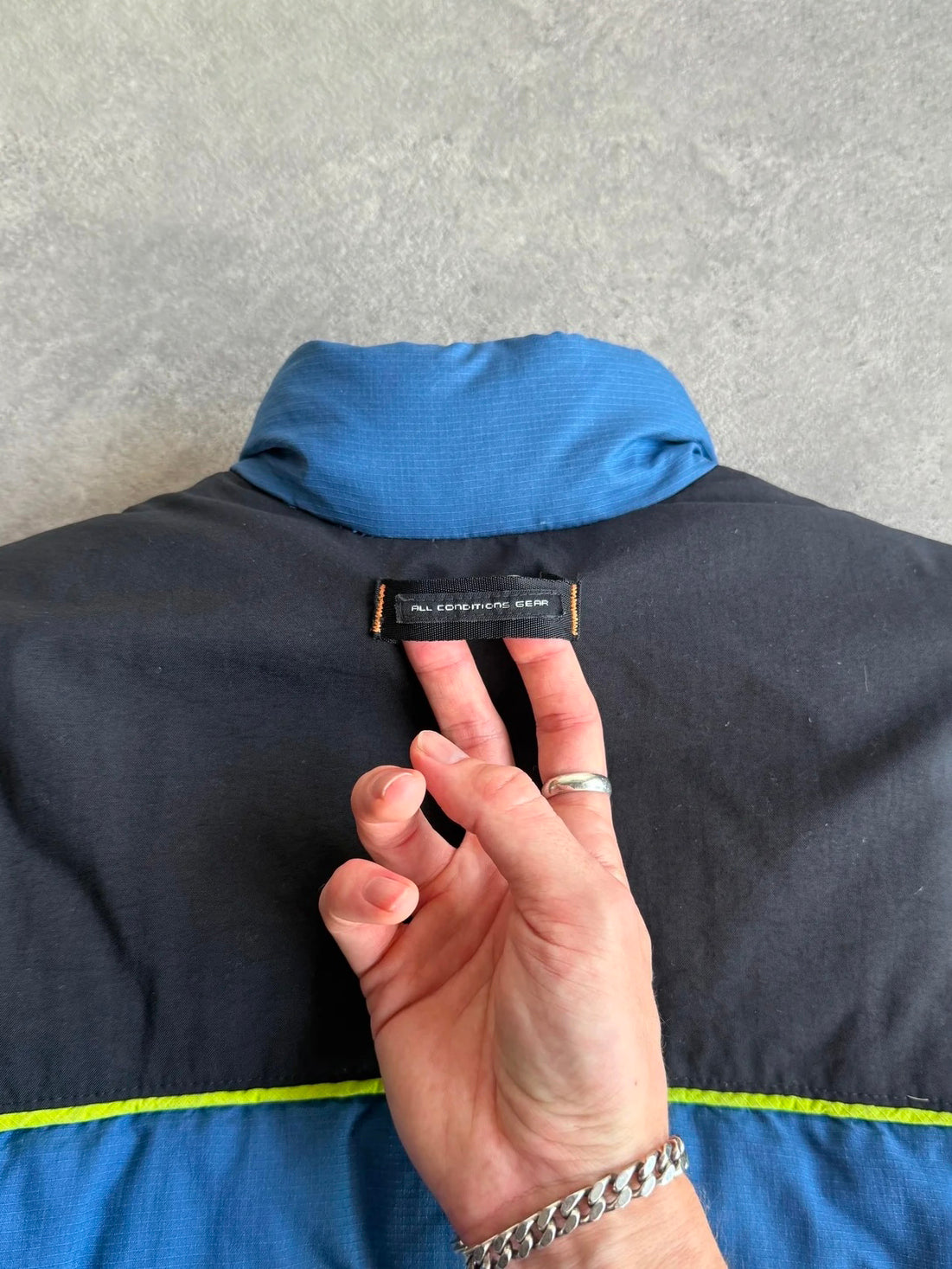 nike acg 1998 technical down fill puffer jacket, swoosh and acg logo detail