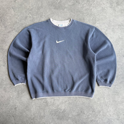 Nike 2000s heavyweight embroidered swoosh sweatshirt (XL)
