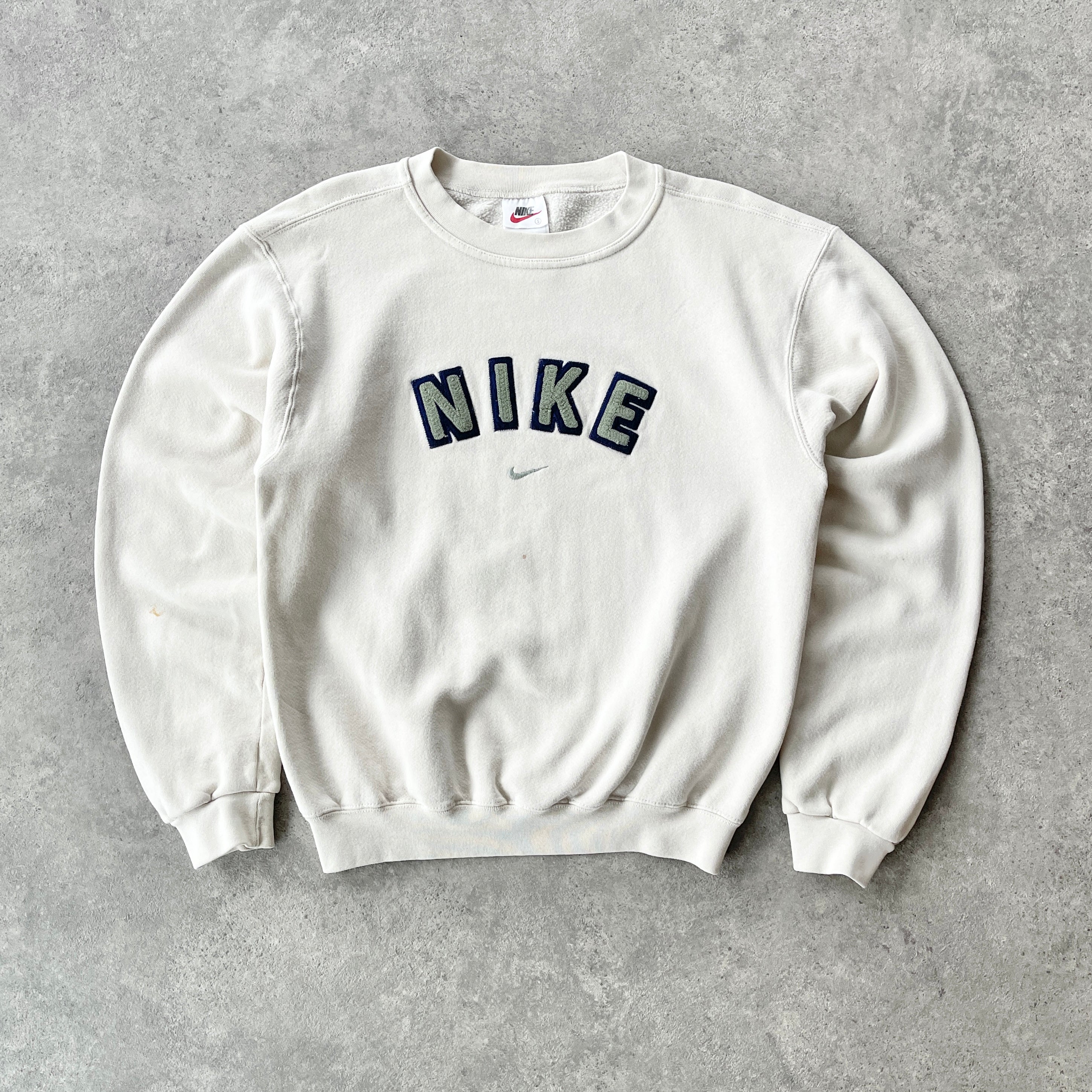 Nike RARE 1990s heavyweight embroidered spellout sweatshirt (S)