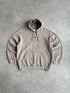 nike 2003 heavyweight embroidered spellout hoodie in beige, front view