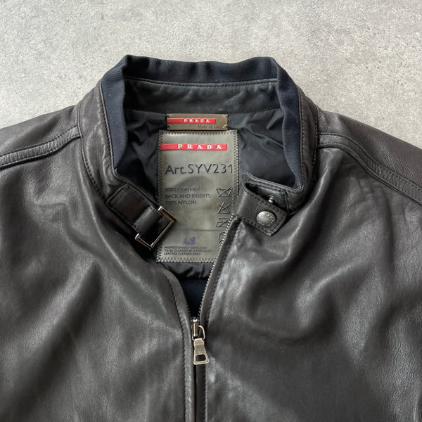 Prada Sport RARE 2000s leather biker jacket (M)