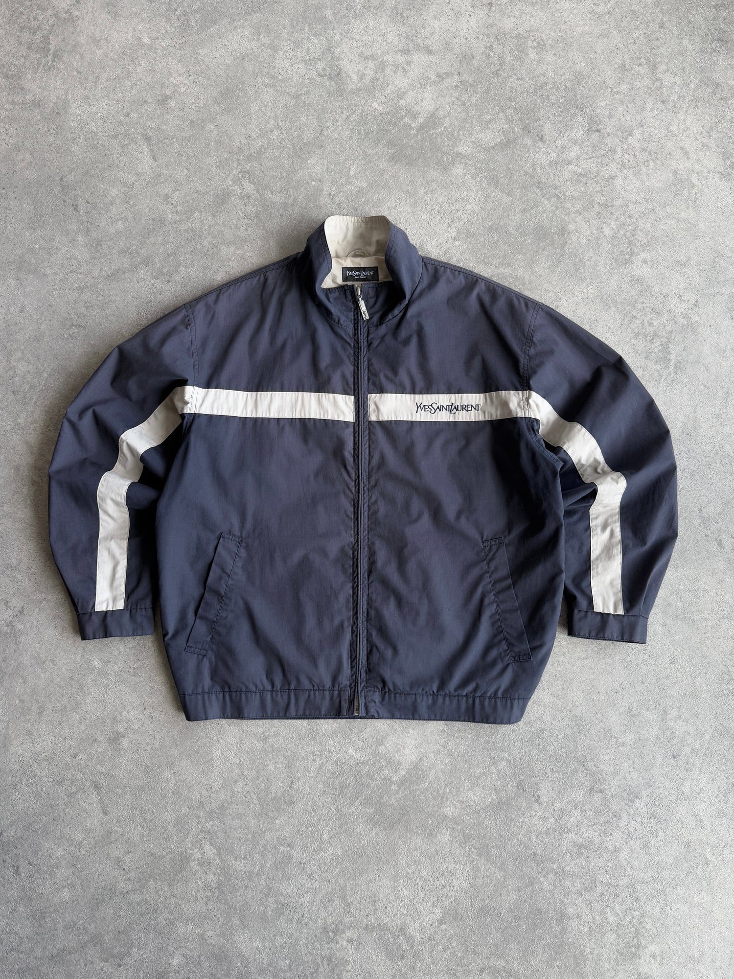 yves saint laurent 2001 lightweight spellout shell jacket (m)