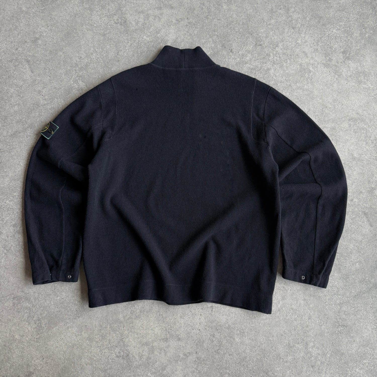 Stone Island RARE A/W 1997 heavyweight mock neck knitted jumper (L)