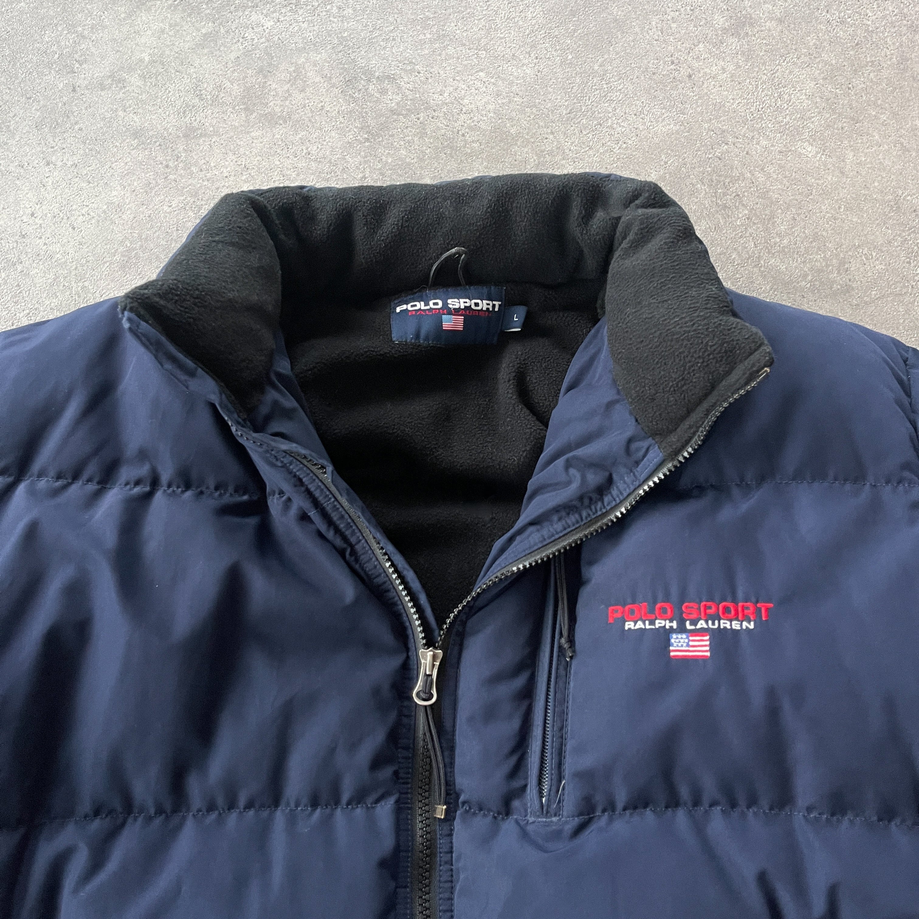 Polo Sport Ralph Lauren RARE 1990s fleece lined down filled puffer jacket (L)