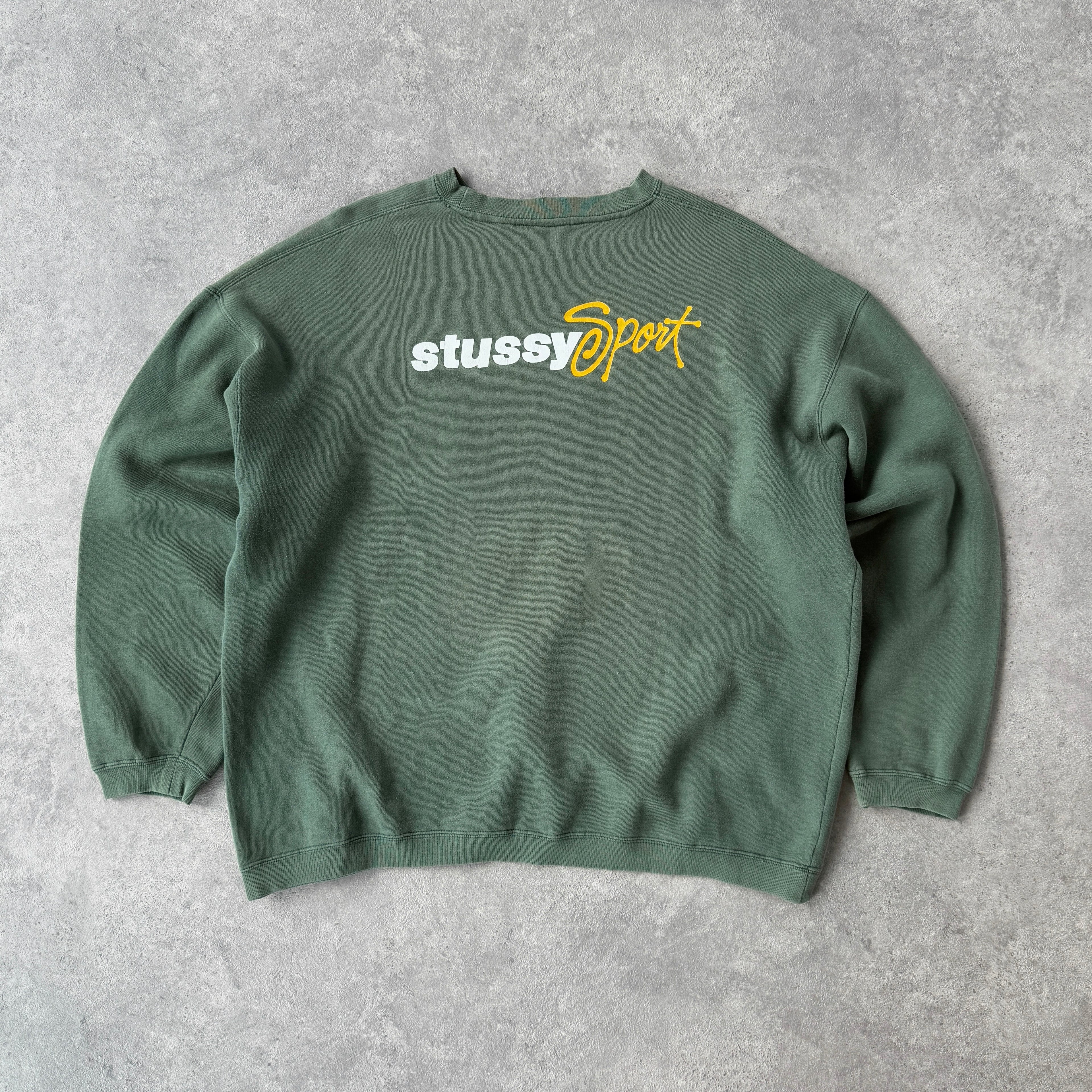 Stussy Sport RARE 1990s heavyweight spellout sweatshirt (L)