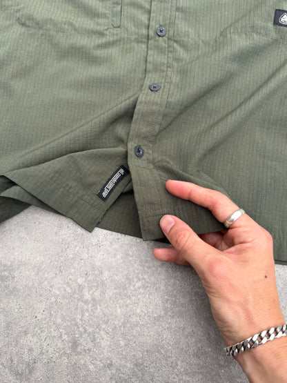 nike acg 2000s deadstock technical dri-fit ripstop shirt, hem tab detail