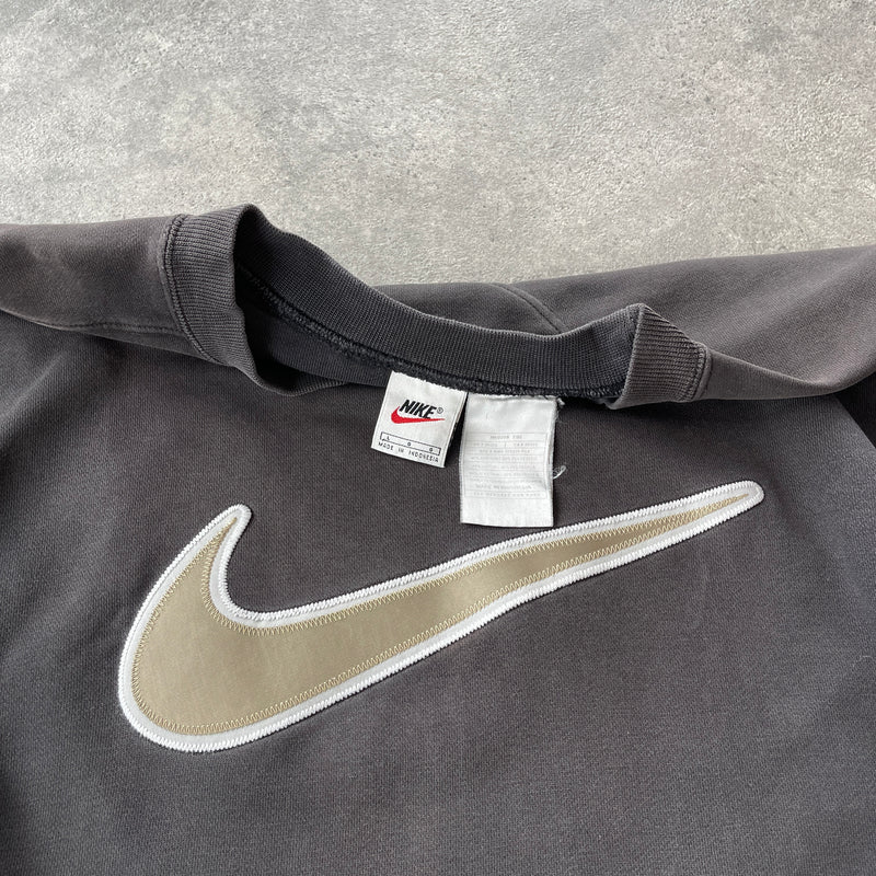 Nike RARE 1990s heavyweight embroidered swoosh sweatshirt (L)