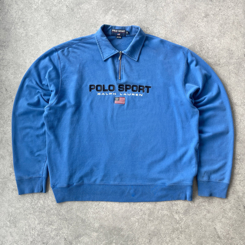 Polo Sport Ralph Lauren 1990s 1/4 embroidered sweatshirt (XL)