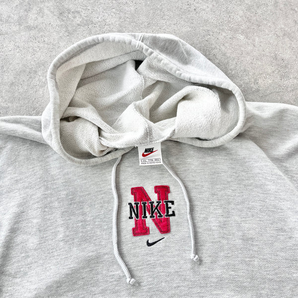 Nike RARE 1990s heavyweight embroidered hoodie (XL)