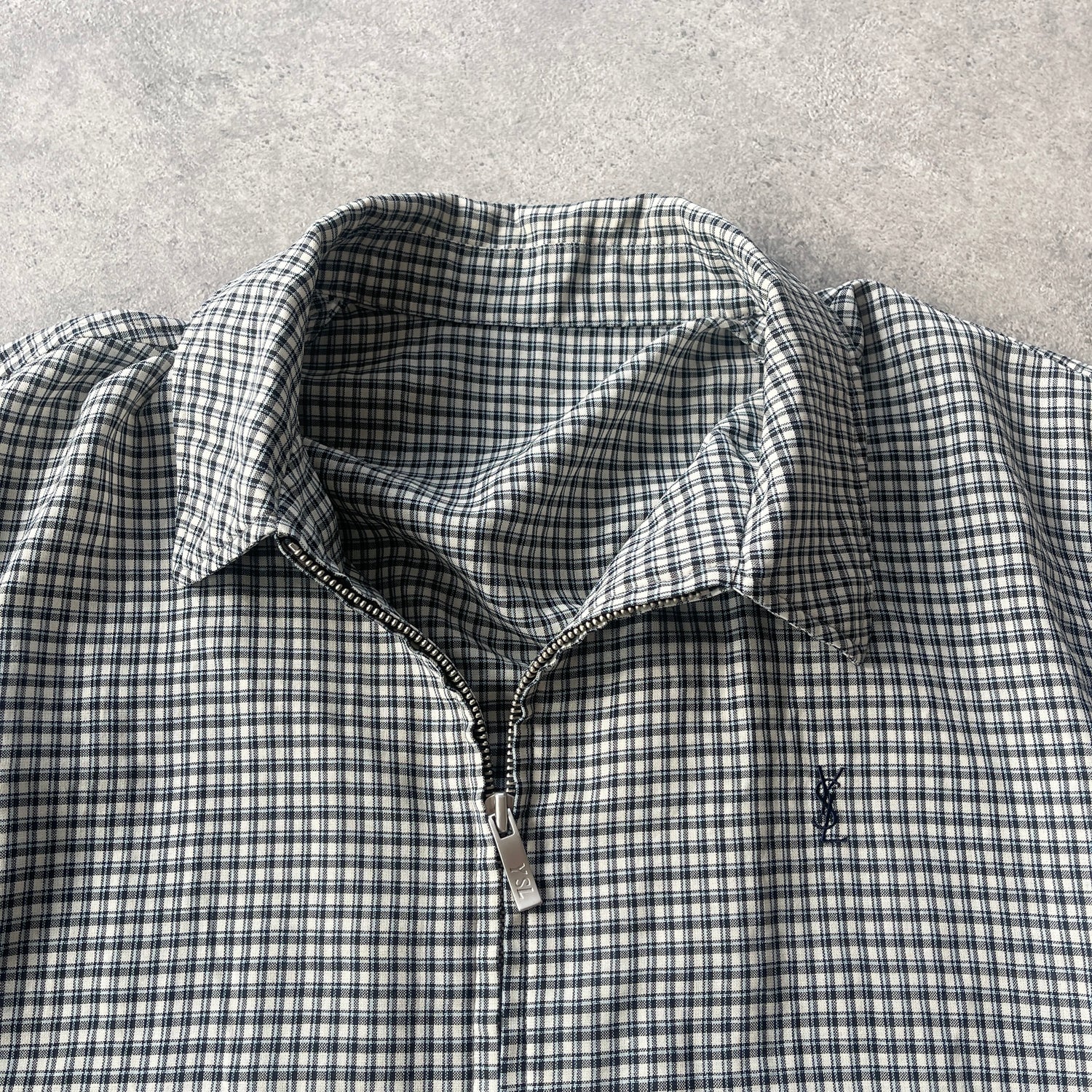 YSL 2000s lightweight check harrington jacket (L)