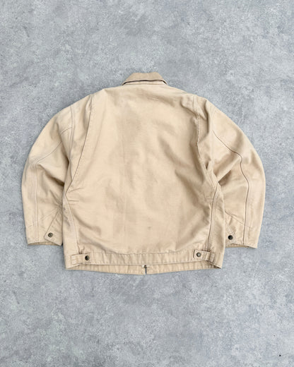 carhartt 1988 j43wet blanket lined detroit jacket in sand, back view