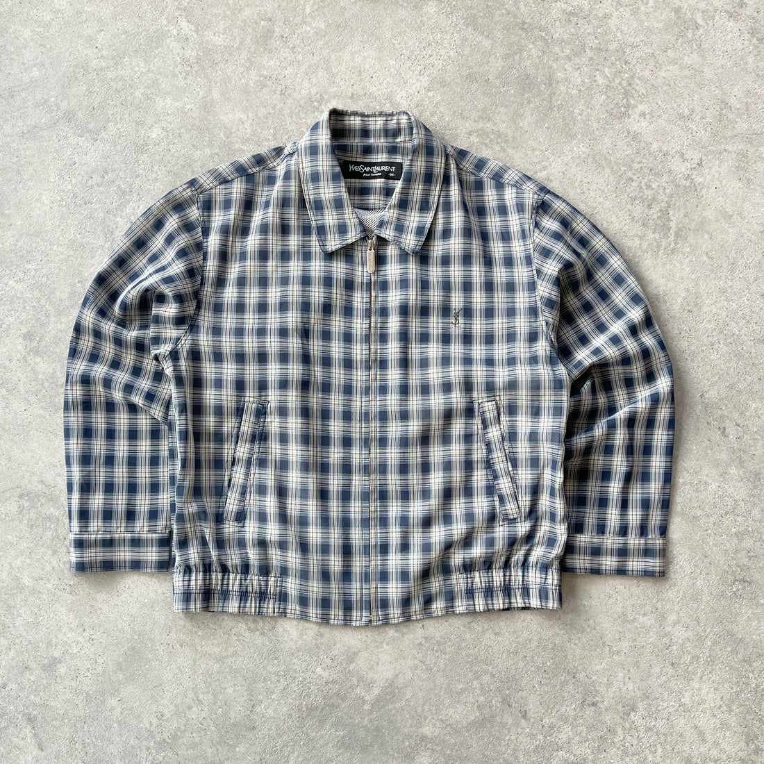 YSL 2000s lightweight check harrington jacket (M)