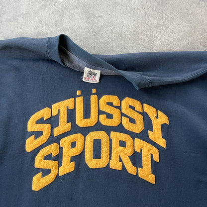 Stussy Sport RARE 1990s heavyweight spellout sweatshirt (XL)