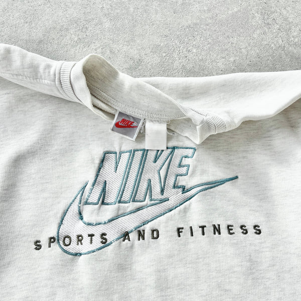 Nike RARE 1990s ‘sports and fitness’ heavyweight embroidered sweatshirt (M)