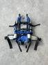 nike acg 1990s 40l technical trekking backpack in blue and grey, front view