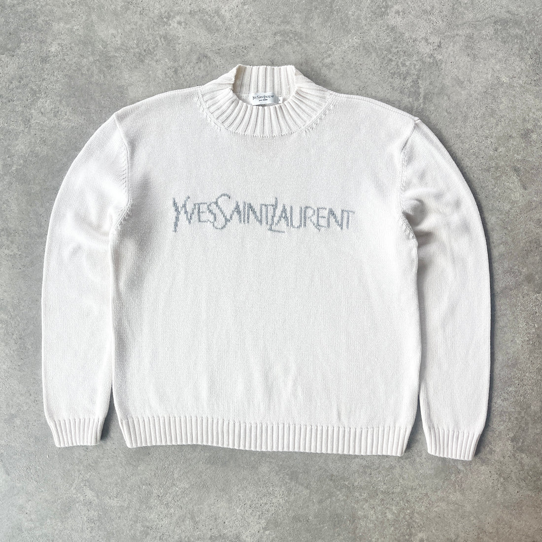 YSL RARE 2000s mockneck heavyweight knitted jumper (L)