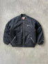 nike 1990s heavyweight padded bomber jacket in black, front view