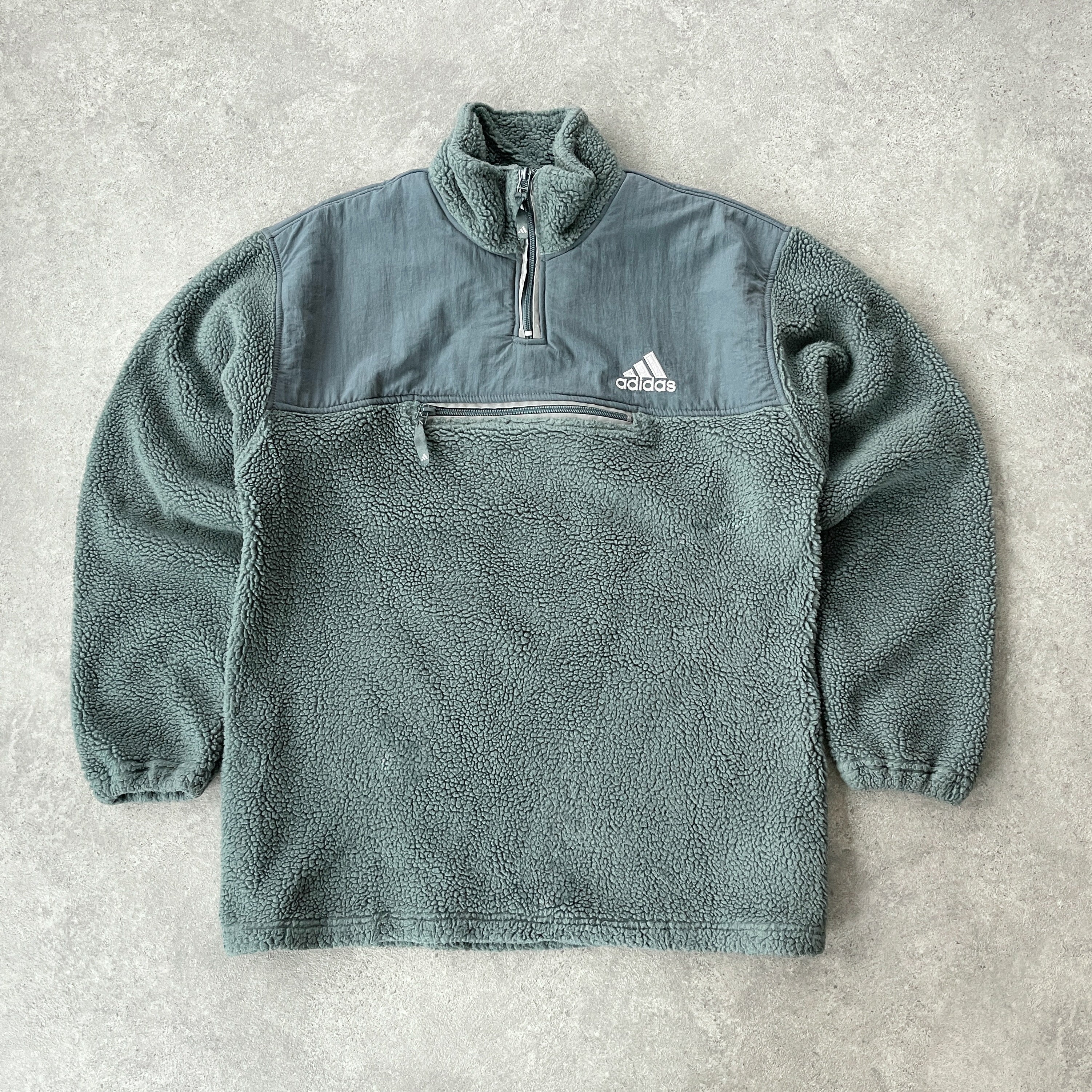 Adidas 1999 deep pile sherpa fleece jacket (L)