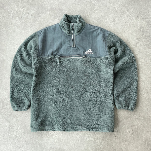 Adidas 1999 deep pile sherpa fleece jacket (L)