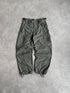 stussy 1990s technical parachute pants in olive grid, front view