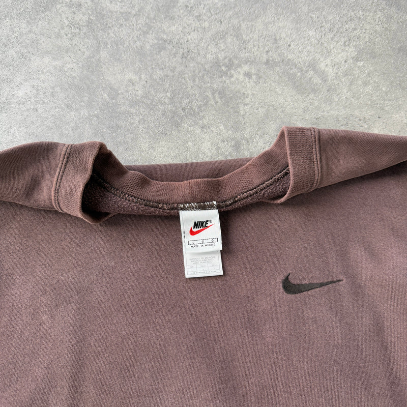 Nike RARE 1990s heavyweight embroidered swoosh sweatshirt (L)