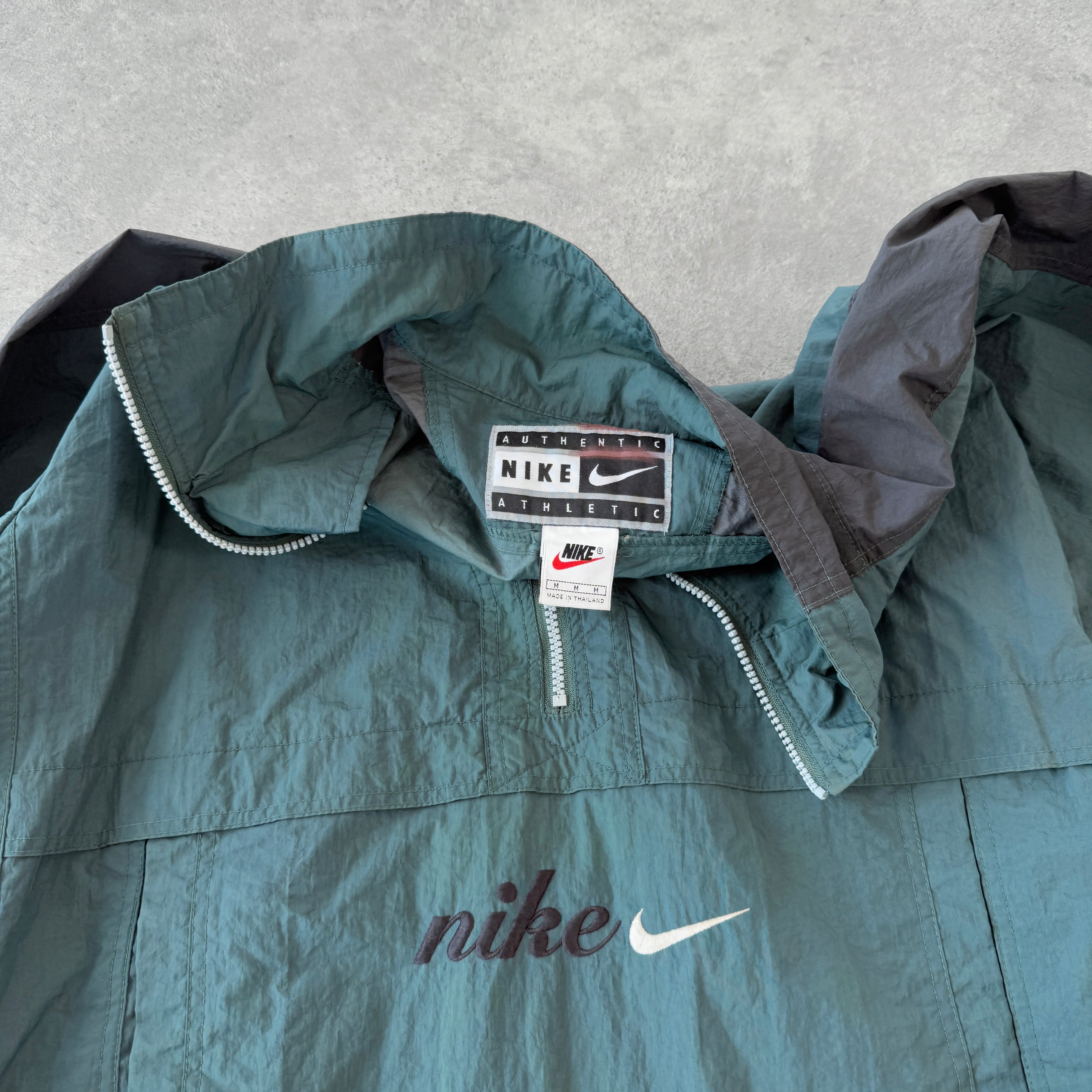 Nike Air 1990s 1/2 zip lightweight spellout shell jacket (L)