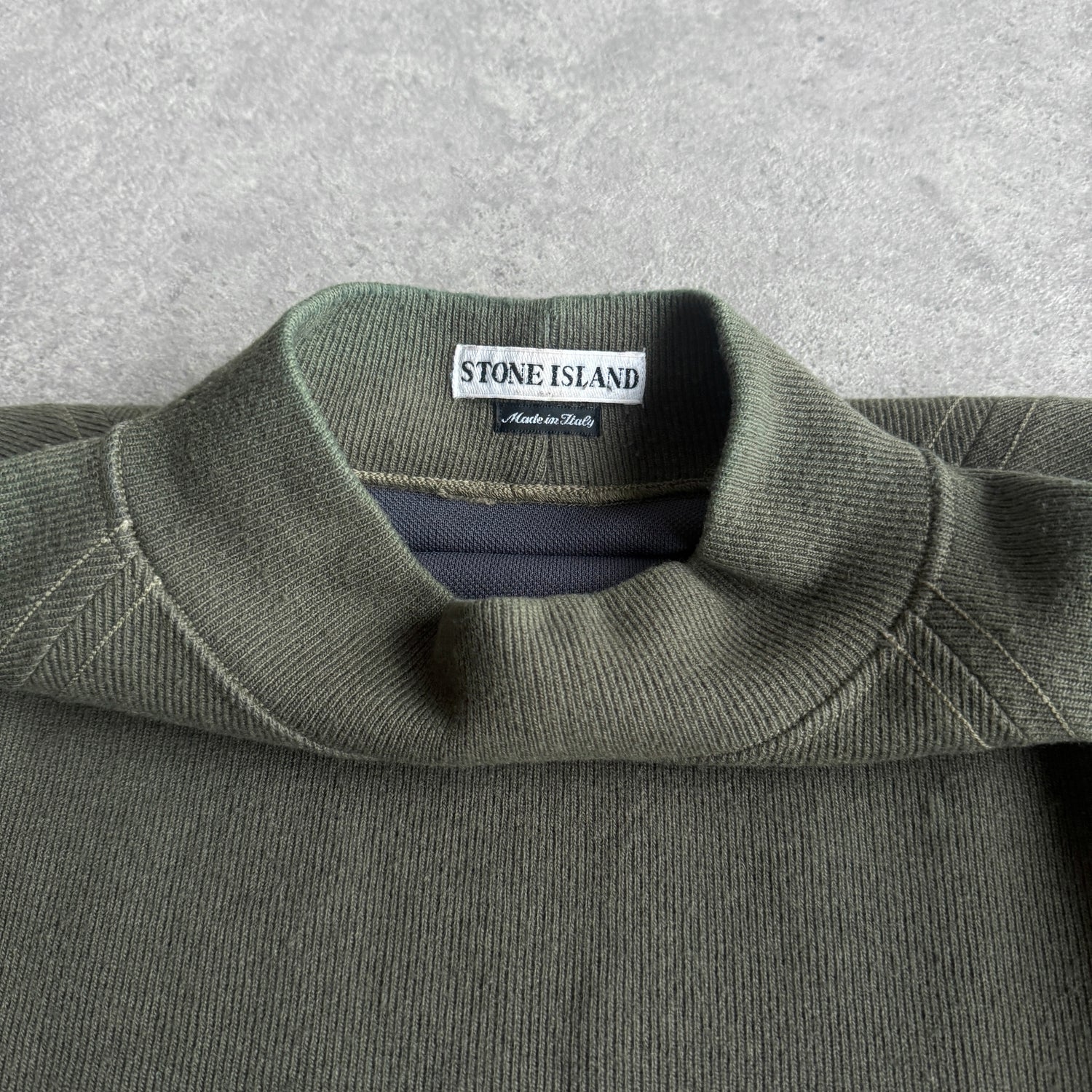 Stone Island RARE A/W 1998 heavyweight mock neck knitted jumper (XL)