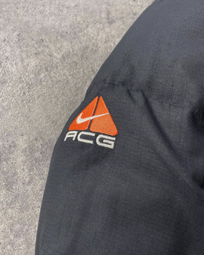 nike acg 1998 technical down fill puffer jacket in black, side view