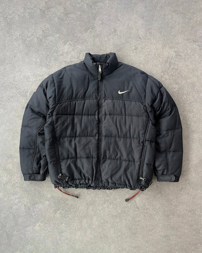 nike acg 1998 technical down fill puffer jacket in black, front view