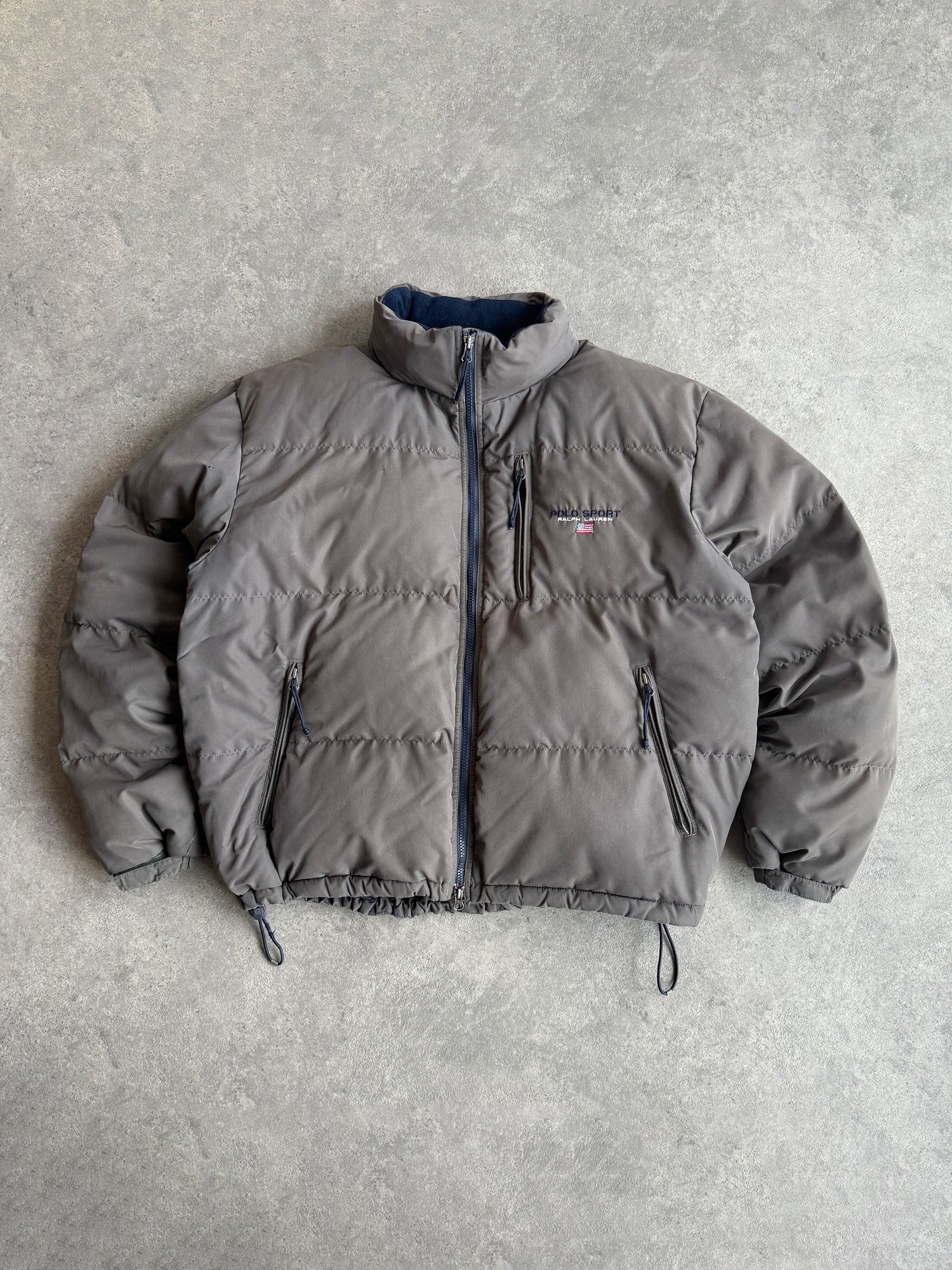 polo sport ralph lauren 1990s fleece lined puffer jacket, front view
