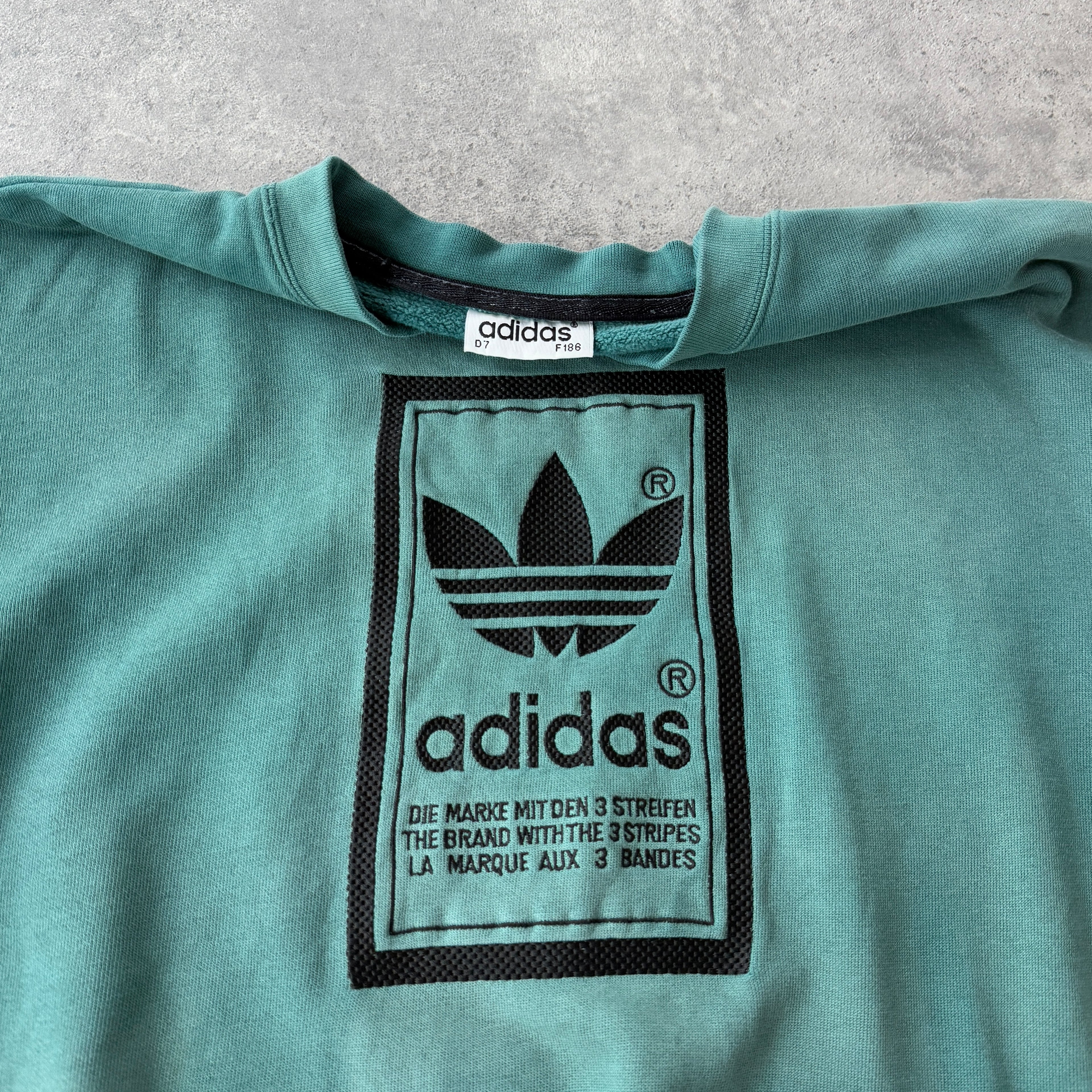 Adidas RARE 1990s heavyweight embroidered sweatshirt (L)