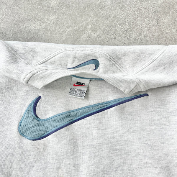 Nike 1990s heavyweight embroidered swoosh sweatshirt (L)