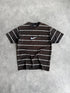 nike 1990s heavyweight striped t-shirt in faded black, front view