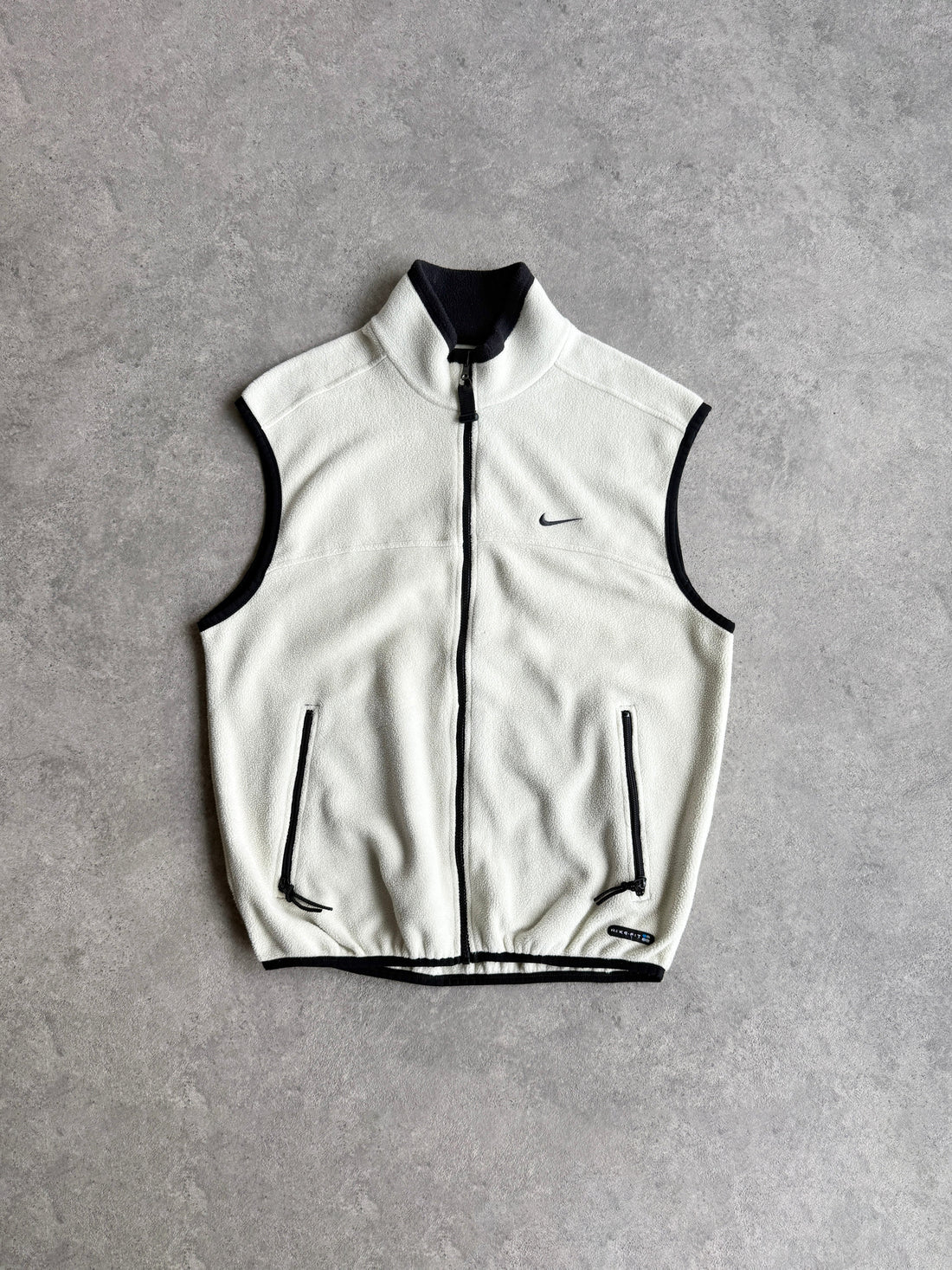 nike acg 1998 technical fleece vest jacket in cream, front view