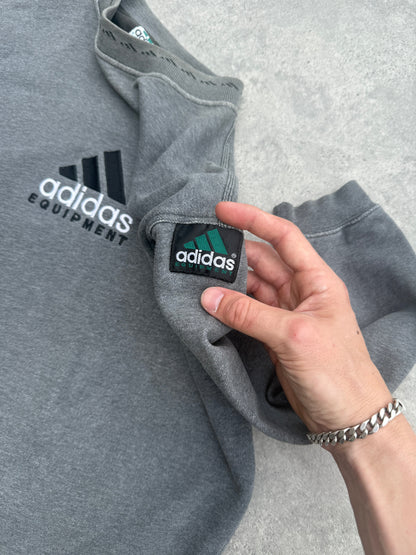 adidas equipment 1990s heavyweight embroidered sweatshirt, chest logo detail