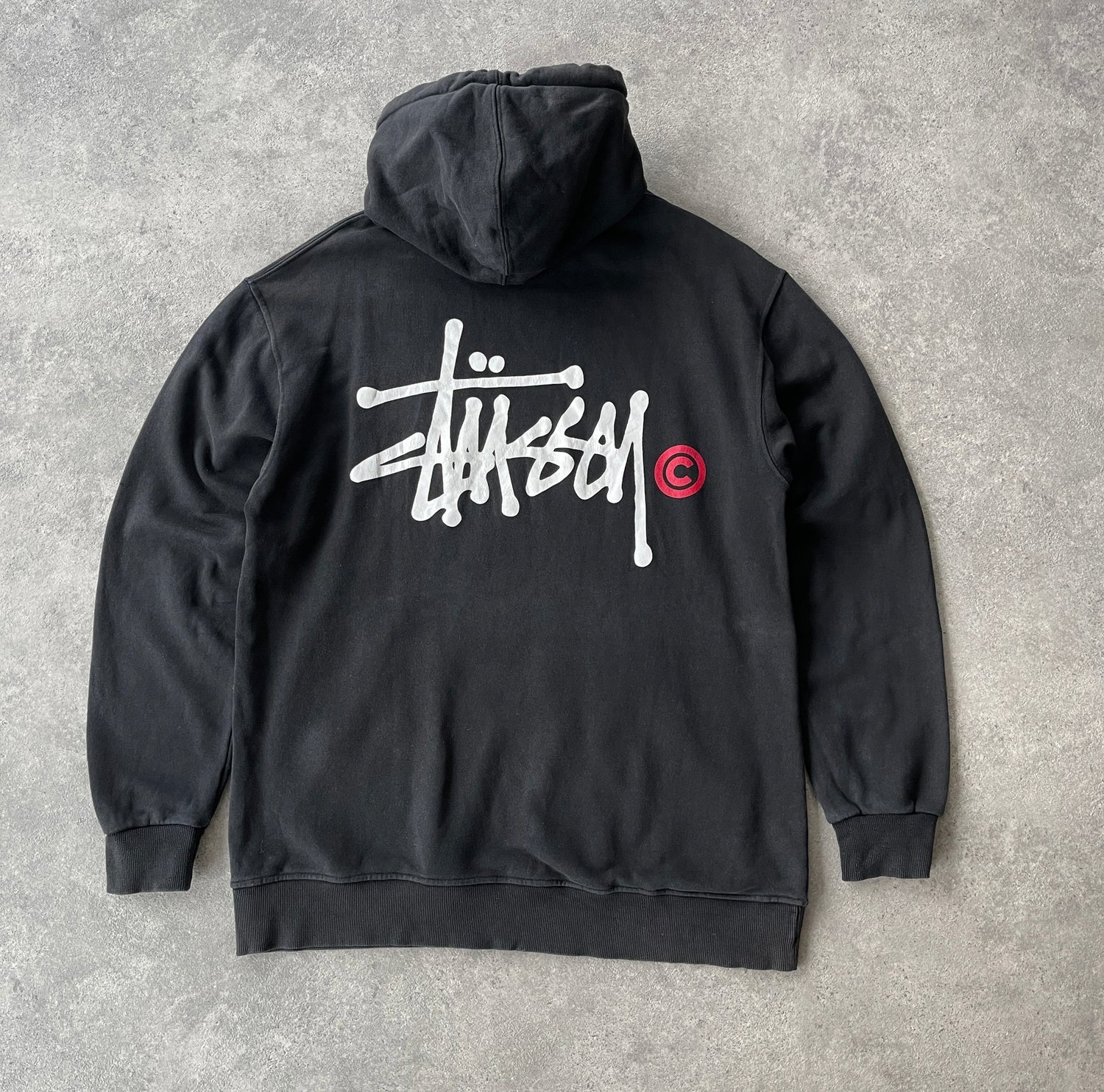 Stussy 2000s heavyweight script hoodie (XL)