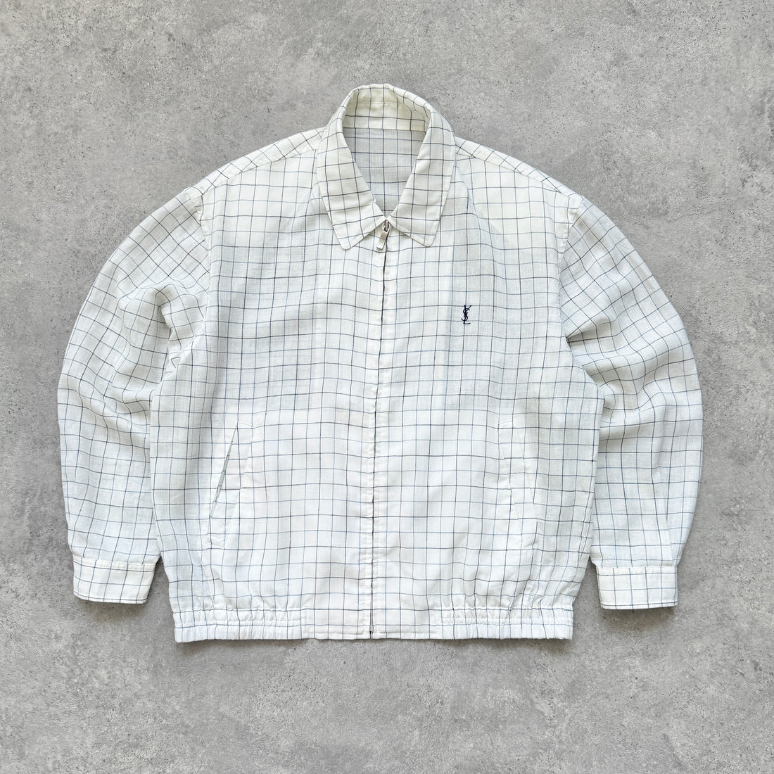 YSL 2000s lightweight check harrington jacket (L)