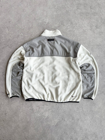 nike acg 1990s technical dual zip polartec fleece in off-white, back view