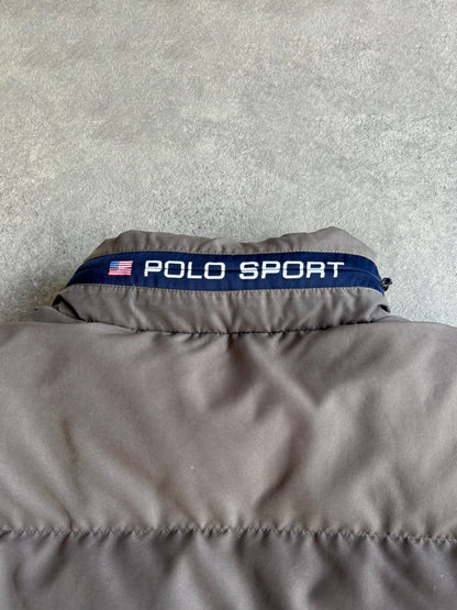 polo sport ralph lauren 1990s fleece lined puffer jacket, collar detail